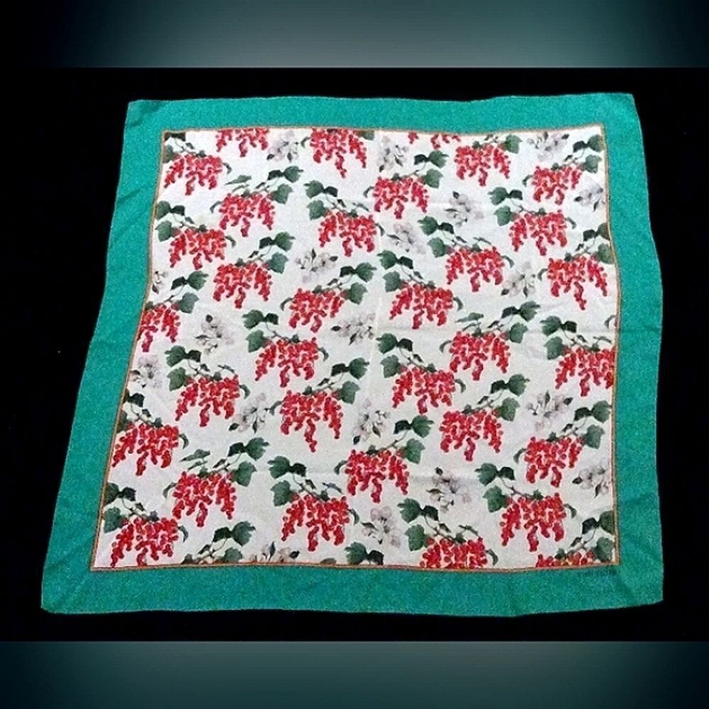 Valentino Pink - Red Berries Flower Sheer Scarf